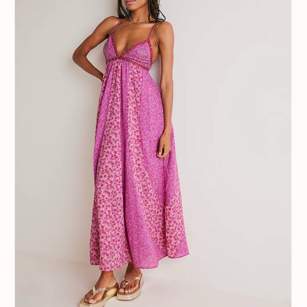 Free People pink maxi dress